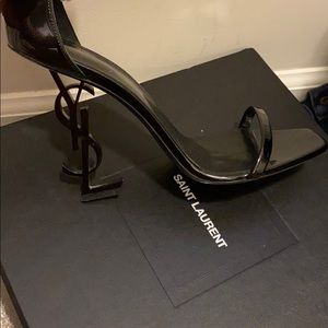 Saint Laurent Opyum 110 Patent Black Leather Heels